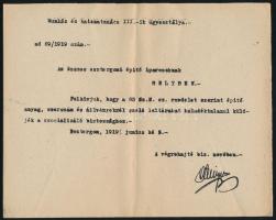 1919 A Munkás- és Katonatanács III-ik ügyosztályának felhívása az esztergomi iparosokhoz eszközleltáruk elküldésére a szocializáló biztossághoz