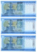 2017. 1000Ft "DK" (3x) sorszámkövetők T:I