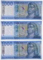 2017. 1000Ft "DB" (3x) sorszámkövetők T:I