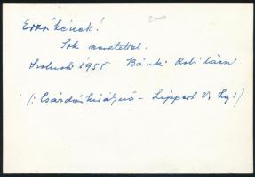 Bánki Pál énekes kézzel írt sorai fotó hátoldalán