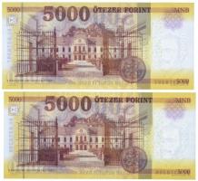 2016. 5000Ft "BC" (2x) sorszámkövetők T:I