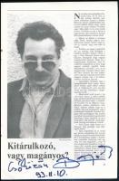 cca 1993 Súgólyuk c. színházi magazin I. évfolyamának I. száma, Bajor Imrével a címlapon + dedikálás...