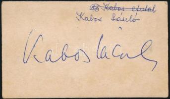Kabos László (1923-2004) színész aláírása