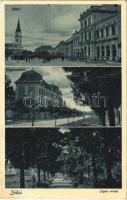 1941 Békés, Fő tér, Főgimnázium, Ligeti részlet + BÉKÉS P.Ü. SZEKRÉNYBŐL (EK)