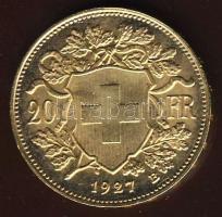 Svájc 1927B 20Fr Au "Vreneli" 6,452g T:2+