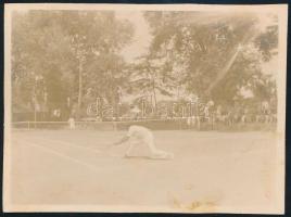 cca 1920 Teniszmeccs, fotó,11,5×8,5 cm