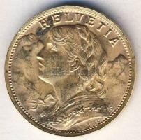 Svájc 1935LB 20Fr Au "Vreneli" 6,452g T:2+
