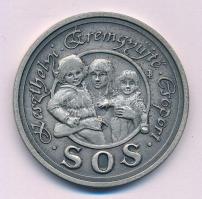 Bogár Lívia (1957-) 1987. Keszthelyi Éremgyűjtő Csoport SOS / Battonyai Gyermekfaluért ezüstpatinázott Br emlékérem (42,5mm) T:1- Adamo KE48