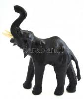 Elefánt figura, javított ormánnyal, 19x18 cm