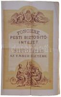 Budapest 1903. "Fonciere, Pesti Biztositó-Intézet" életbiztosítási kötvénye kitöltve T:III