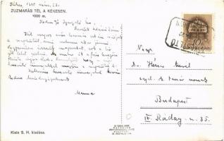 1940 Kékes, zúzmarás tél a Kékesen, síelők, téli sport. Klein S. H. kiadása + "KÉKESTETŐ POSTAI...