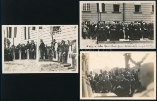 1929 A ciszt. rend budai Szent Imre gimnáziumának házszentelő ünnepsége Horthy, Klebersberg, Sipőcz részvételével 4 db fotólap 9x14 cm + 1 fotó az építkezésről