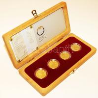 Ausztria 2000. 500Sch Au 10g + 2001. 5000Sch Au 10g + 2002. 50€ Au 10g + 50€ Au 10g "2000 éves a kereszténység" teljes sor luxus szettben, fadobozban, tanúsítvánnyal T:PP Csak 50.000db!