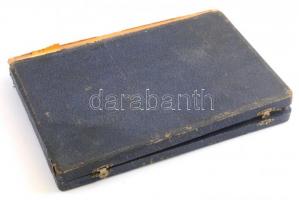 Ezüst nyelű süteményes villa és kés készlet 6 személyes, komplett, jelzett, sérült díszdobozban