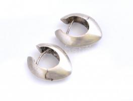 Ezüst(Ag) fülbevaló pár, jelzett és nyaklánc, 24 db lapis lazuli kővel kővel, jelzett, h: 40 cm, fül...