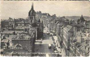1960 Edinburgh, High street and St. Giles from Tron Church. Hátoldalon Szamosközi László református püspök aláírásával (EK)