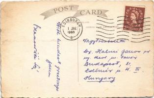 1960 Edinburgh, High street and St. Giles from Tron Church. Hátoldalon Szamosközi László református ...