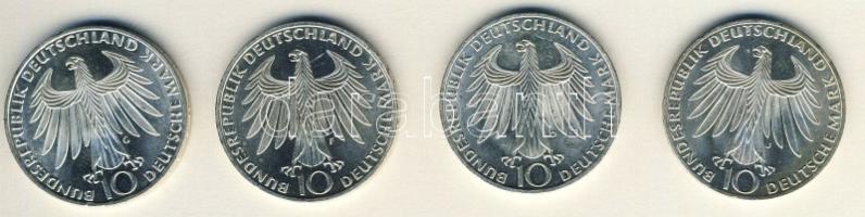 NSZK 1972D,F,G,J  10M "Sportler und Sportlerin" T:2 teljes sor