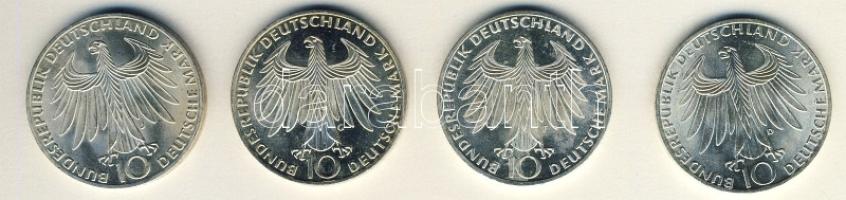 NSZK 1972D,F,G,J  10M "Sportler und Sportlerin" T:2 teljes sor