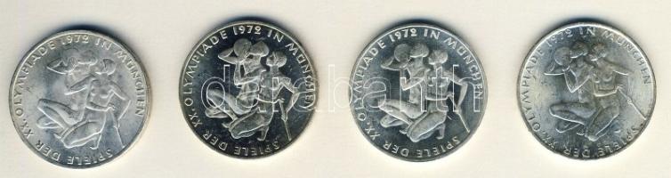 NSZK 1972D,F,G,J  10M "Sportler und Sportlerin" T:2 teljes sor