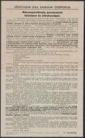 1941 A Légoltalmi Liga sashalmi csoportjának felhívása 20x32 cm