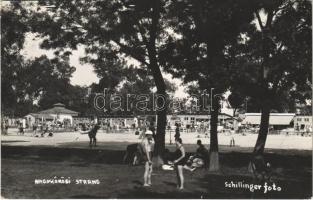 1936 Nagykőrös, strand, fürdőzők, napozók. Schillinger photo
