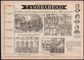 cca 1920-1930 Pataki-féle órarend, kitöltetlen, 3 db