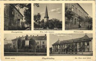 1941 Püspökladány, Főszolgabíróság, Római katolikus templom, Rákóczi szálloda, Hősök szobra, emlékmű, Szent Imre elemi iskola + "PÜSPÖKLADÁNY P.U. SZEKRÉNYBŐL"