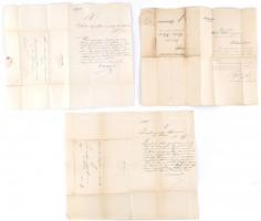 1857-1902 3 db ex offo levél