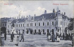1911 Szekszárd, Szegzárd szálloda, cukrászda, üzletek. Fischhof Mór kiadása