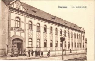 1931 Szerencs, Kir. járásbíróság + "SZERENCS P.U." "SÁTORALJAÚJHELY - BUDAPEST 33 C" vasúti mozgóposta bélyegző
