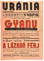 1944 Sashalom Uránia mozgó mozi plakátja. 30x41 cm