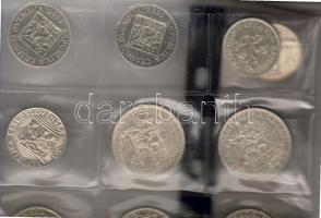 Csehszlovákia 1929-81 ezüstpénz gyűjtemény 5K, 10K, 20K, 25K, 50K, 100K 41 kül. db sok jobbal, mint 1968 50K!! R!! T:1,2