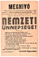 1944 Rákosszentmihály levente szervezet márciusi ünnepségének plakátja 31x40 cm