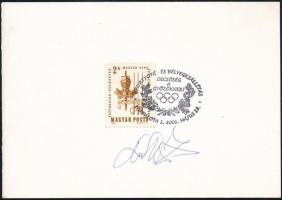 2001 Olimpiai bélyegkiállítás alkalmi bélyegzés Horváth Zoltán vívó olimpiai bajnok saját kezű aláírásával
