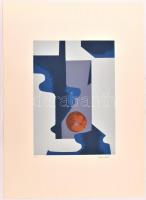 Halász Szabó Sándor (1920-1997): Absztrakt formák. Szitanyomat, papír, jelzett, számozott (7/30) 40x29 cm