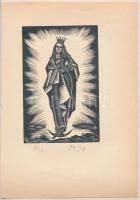Molnár C. Pál (1894-1981): Mária. Fametszet, papír, utólagos jelzéssel, 16,5×11 cm
