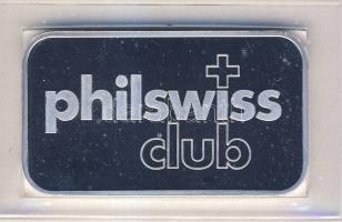 Svájc DN "Philswiss Club" 1oz (31,103g) Ag tömb T:PP Vákumcsomagolásban, tanúsítvánnyal!