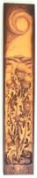 Dolores Tichá: Mákvirág. Fa faragás. Lakkozott fa, jelzett, 58x11 cm