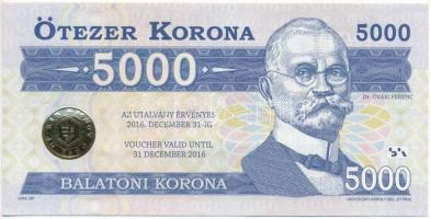 2012. 5000 "Balatoni Korona", sorszám nélkül, hátoldalán "MINTA" bélyegzéssel T:I