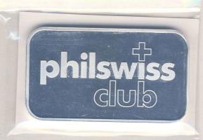 Svájc DN "Philswiss Club" 1oz (31,103g) Ag tömb T:PP Vákumcsomagolásban, tanúsítvánnyal!