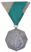 Berán Lajos (1883-1943) ~1930. Testvériség Sport-Egyesület 1909 versenydíja kétoldalas Ag díjérem mellszalagon SGA gyártói jelzéssel (~18g/0.800/39x39mm) T:2