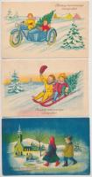 14 db RÉGI magyar motívum képeslap: karácsonyi üdvözlő / 14 pre-1945 Hungarian motive postcards: Christmas greeting