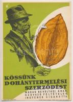 Villamosplakát : Kössünk dohánytermelési szerződést, gr: Pál György, 16x23 cm