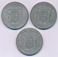1930. 5P Ag "Horthy jobbra" (3x) T:2-,3 Adamo P8
