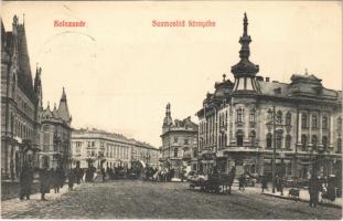 1910 Kolozsvár, Cluj; Szamos híd környéke, gergely János üzlete / Somes bridge, street, shops