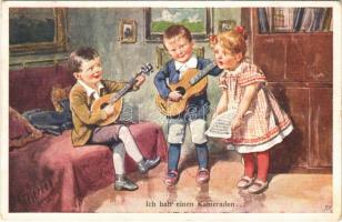1916 Ich hatt einen Kameraden / Children art postcard. B.K.W.I. 189-5. s: K. Feiertag (EK)