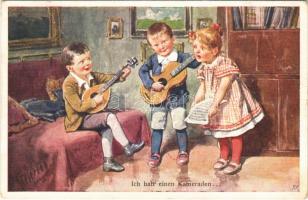 1916 Ich hatt' einen Kameraden / Children art postcard. B.K.W.I. 189-5. s: K. Feiertag (EK)