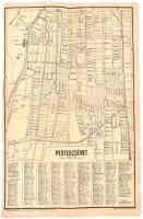 1934 Pesterzsébet térképe, OTI, utcanevekkel, vászontérkép, 46×32,5 cm