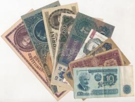 9db-os vegyes magyar és külföldi bankjegytétel T:III-IV